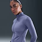 Playera de correr Dri-FIT de cierre completo capa intermedia para mujer Nike Swift