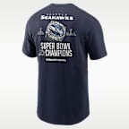Playera Nike de la NFL para hombre Seattle Seahawks Super Bowl LX Champions Downtown Ring Club