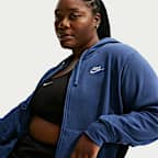 Sudadera con gorro de cierre completo para mujer Nike Sportswear Club Fleece (talla grande)