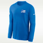 Detroit Lions Sideline Team Issue Men's Nike Dri-FIT NFL Long-Sleeve T-Shirt