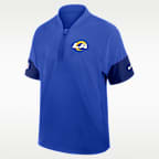Los Angeles Rams Sideline Coach Men's Nike NFL 1/2-Zip Short-Sleeve Jacket