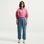 Sudadera con gorro Nike Sportswear oversized cropped Henley de tejido Fleece para mujer Phoenix