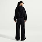 Dámská středně silná oversize zkrácená mikina s kapucí a plným zipem Nike Studio Fleece