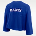 Jersey cropped Nike Dri-FIT de la NFL para mujer Los Angeles Rams Rewind Fashion