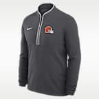 Playera de manga larga Nike Dri-FIT de la NFL de medio cierre para hombre Cleveland Browns Logo Victory