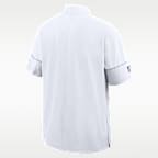 Buffalo Bills Sideline Coach Men's Nike NFL 1/2-Zip Short-Sleeve Hooded Jacket