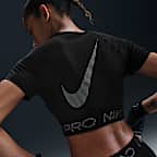 Nike Pro Women's Dri-FIT Short-Sleeve Cropped Graphic Top