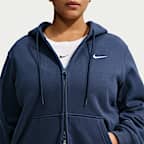 Sudadera con gorro de cierre completo para mujer (talla grande) Nike Studio Fleece Medium Weight