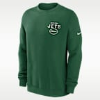 Sudadera de cuello redondo sin cierre Nike de la NFL para hombre New York Jets Draw Block Club