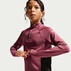 Maglia a manica lunga con zip a metà lunghezza Nike Pro Dri-FIT – Ragazza