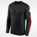 Playera de manga larga universitaria Nike Dri-FIT para hombre Ohio State Primetime Stack Legend