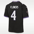 Zay Flowers Baltimore Ravens Big Kids' Game Jersey