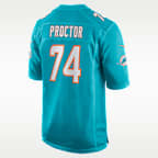 Kadyn Proctor Miami Dolphins Men's Nike NFL Game Jersey