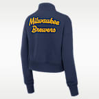 Milwaukee Brewers Phoenix Women's Nike MLB Cropped 1/4-Zip Crew