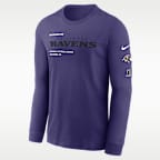 Playera de manga larga Nike de la NFL para hombre Baltimore Ravens Play To Win Essential
