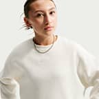 Fleecetröja Nike Sportswear Studio med rund krage och rymlig passform för tjejer
