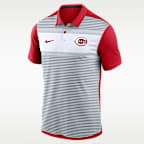 Polo Nike Dri-FIT de la MLB para hombre de los Cincinnati Reds Vapor Polo a rayas