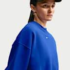 Sudadera de cuello redondo oversized cropped para mujer Nike Studio Fleece Medium Weight