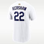 Clayton Kershaw Los Angeles Dodgers 2025 World Series Champion Gold Series Men's Nike MLB T-Shirt
