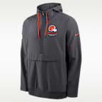 Chamarra con gorro de medio cierre Nike de la NFL para hombre Cleveland Browns Sideline Anorak