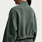 Nike Studio Fleece Medium Weight Women's Oversized 1/4-Zip Cropped Top