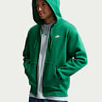 Sudadera con gorro de tejido Fleece y cierre completo para hombre Nike Club