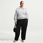 Polo cropped oversized para mujer Nike Studio Fleece Medium Weight