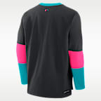 Chamarra sin cierre Nike Dri-FIT de la MLB para hombre Miami Marlins Authentic Collection City Connect Player