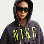 Nike Studio Fleece Medium Weight Women's Oversized Full-Zip Cropped Hoodie