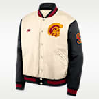 Chamarra bomber universitaria Nike de cierre a presión de largo completo para hombre USC Legacy