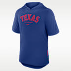 Texas Rangers Arched Wordmark Men's Nike Dri-FIT MLB Hooded T-Shirt
