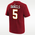 Jayden Daniels Washington Commanders Big Kids' Short-Sleeve T-Shirt