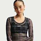 Nike Sportswear Women's Slim Long-Sleeve Checked Mesh Top