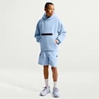 Φούτερ με κουκούλα σε φαρδιά γραμμή Nike Sportswear Tech Fleece για μεγάλα αγόρια