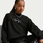 Sweatshirt folgada de gola redonda Nike Studio Fleece Júnior (Rapariga)