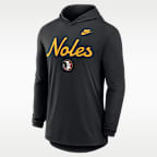 Playera universitaria Nike Dri-FIT con gorro de manga larga para hombre Florida State Legacy