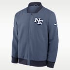 Chamarra bomber Nike de la NFL de cierre completo para hombre New England Patriots Rivalries Collection Sideline