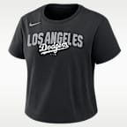 Playera Nike de la MLB cropped para mujer Los Angeles Dodgers Mod