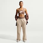 Pantalon à ourlet ouvert taille mi-haute Nike Studio Fleece Medium Weight pour femme
