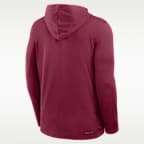 Playera de manga larga universitaria Nike Dri-FIT con gorro para hombre Florida State Sideline