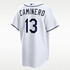 Jersey Nike de la MLB Replica para hombre Junior Caminero Tampa Bay Rays