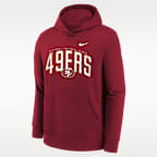 San Francisco 49ers Essentials Club Logo Arch Big Kids' Nike NFL Pullover Crew