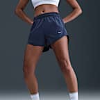 Shorts de correr Dri-FIT de tiro medio con forro de ropa interior para mujer Nike Tempo