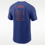 Playera Nike de la MLB para hombre Francisco Lindor New York Mets Fuse