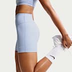 Nike One sykkelshorts med høyt liv til dame (13 cm)