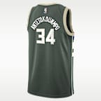 Giannis Antetokounmpo Milwaukee Bucks 2023/24 Icon Edition Big Kids' Nike NBA Swingman Jersey