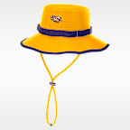 Gorro tipo pescador universitario Nike Dri-FIT para hombre LSU Sideline Apex Boonie
