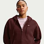 Nike Studio Fleece Medium Weight Sudadera con capucha, cremallera completa y ajuste oversize - Mujer