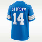 Jersey de fútbol americano Nike de la NFL Game para hombre Amon-Ra St. Brown Detroit Lions