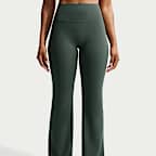 Nike Zenvy Leggings med hög midja och utsvängda ben utan sömmar framtill för kvinnor